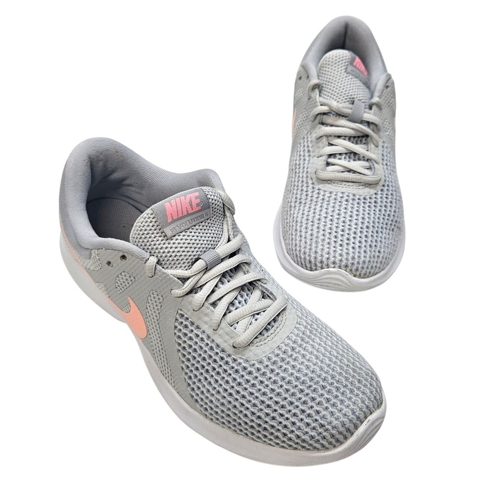 Nike Revolution 4 Pure Platinum‎ Sunset Women's Running Shoes Gray Pink Size 8.5 - Picture 11 of 12
